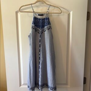 THML Blue and White Mini Dress